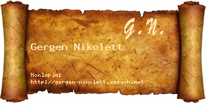 Gergen Nikolett névjegykártya
